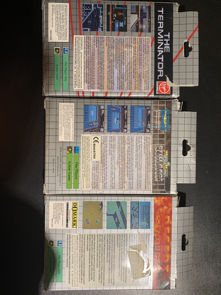 Jogos Game Gear com caixa e manuais