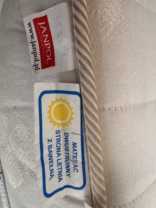 LOZKO czarne sosna 90x200 JANPOL stelaż DUOFLEX REGUL materac AFRODYTA