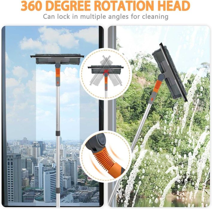Myjka do szyb teleskopowa od 23 cm do 200 cm, ściągaczka do okien