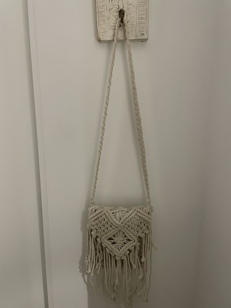 Mala macramé bege