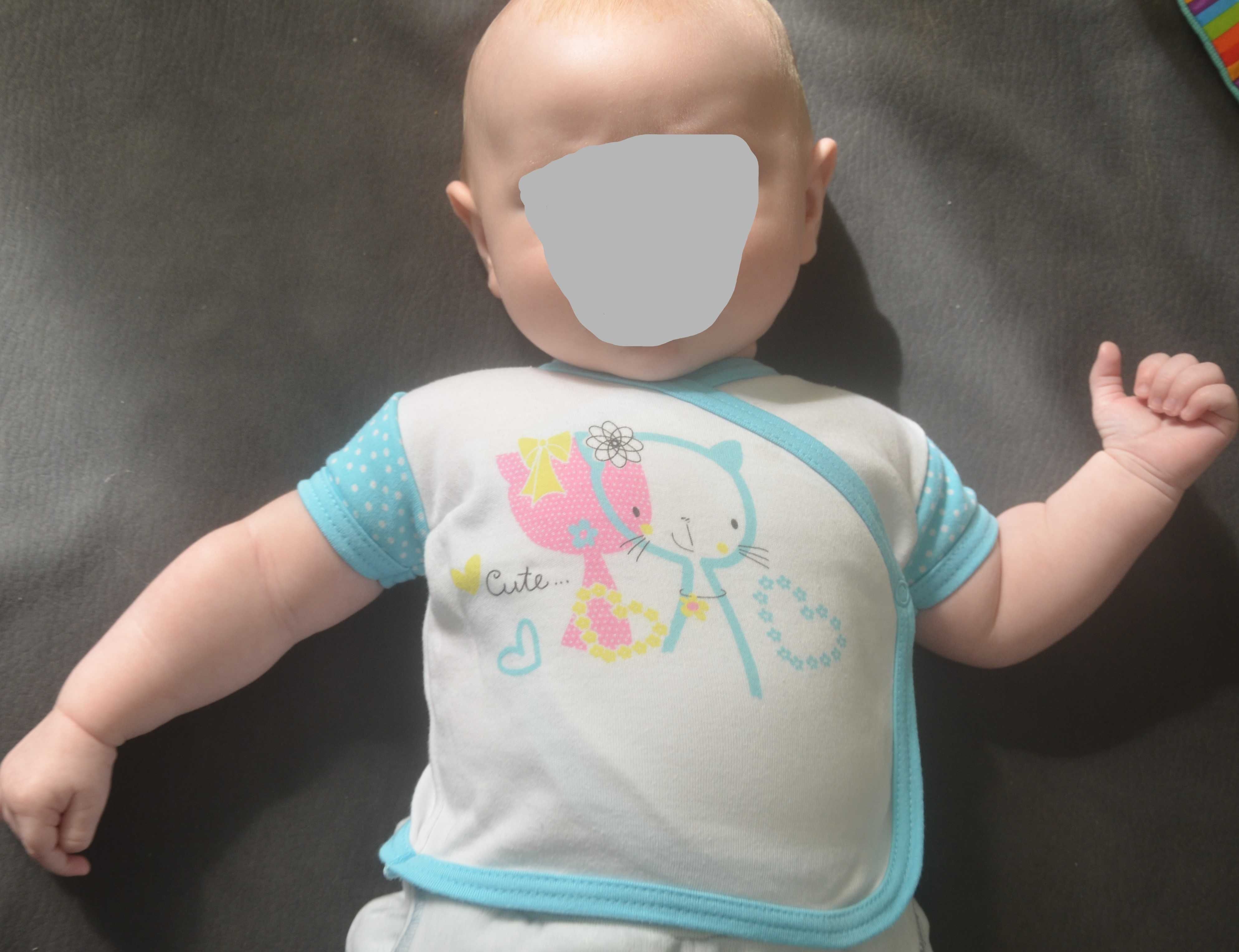 Zestaw 5szt Kaftaników i 5szt Czapeczek rozm.62
