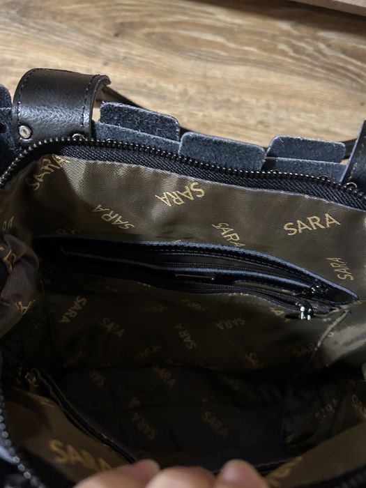 Сумка шопер шкіряна чорна