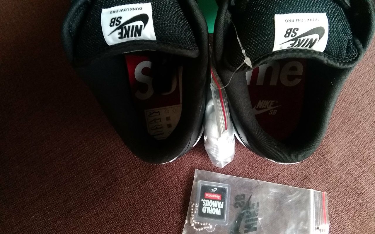 (roz. eur 44,5) Nike SB DUNK SUPREME (28,5 cm) czarne srebrne low