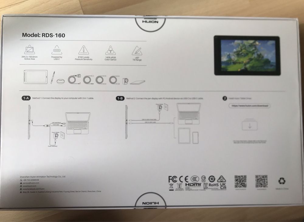 Tablet graficzny Huion Kamvas RDS-160