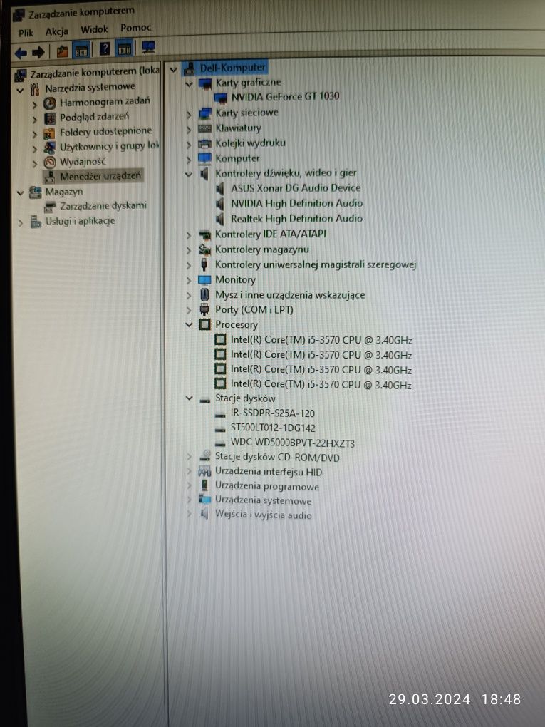 Komputer pc Dell Optiplex 7010 GT1030 + monitoring LED Samsung