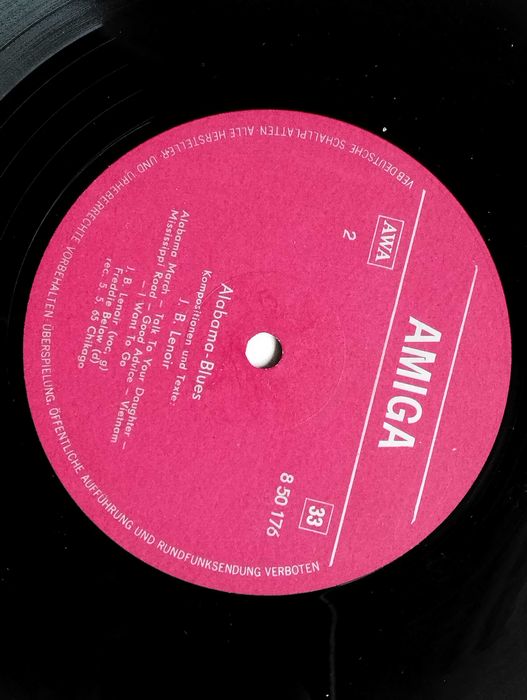 LP Alabama Blues J B Lenoir Vinyl Amiga 850176