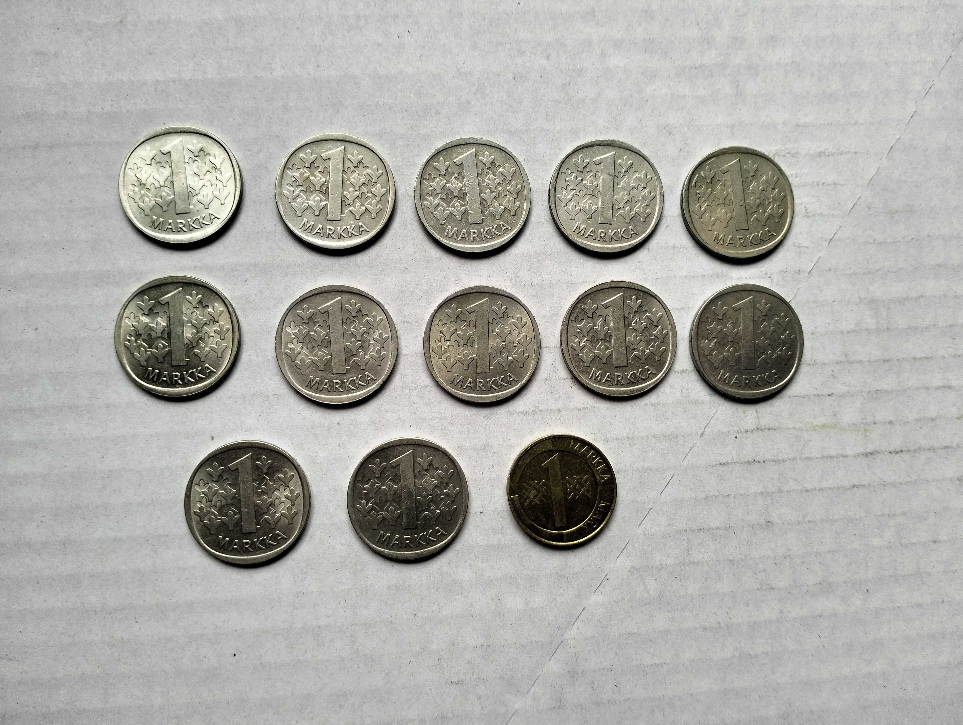 Zestaw 1 marka Finlandia, monety