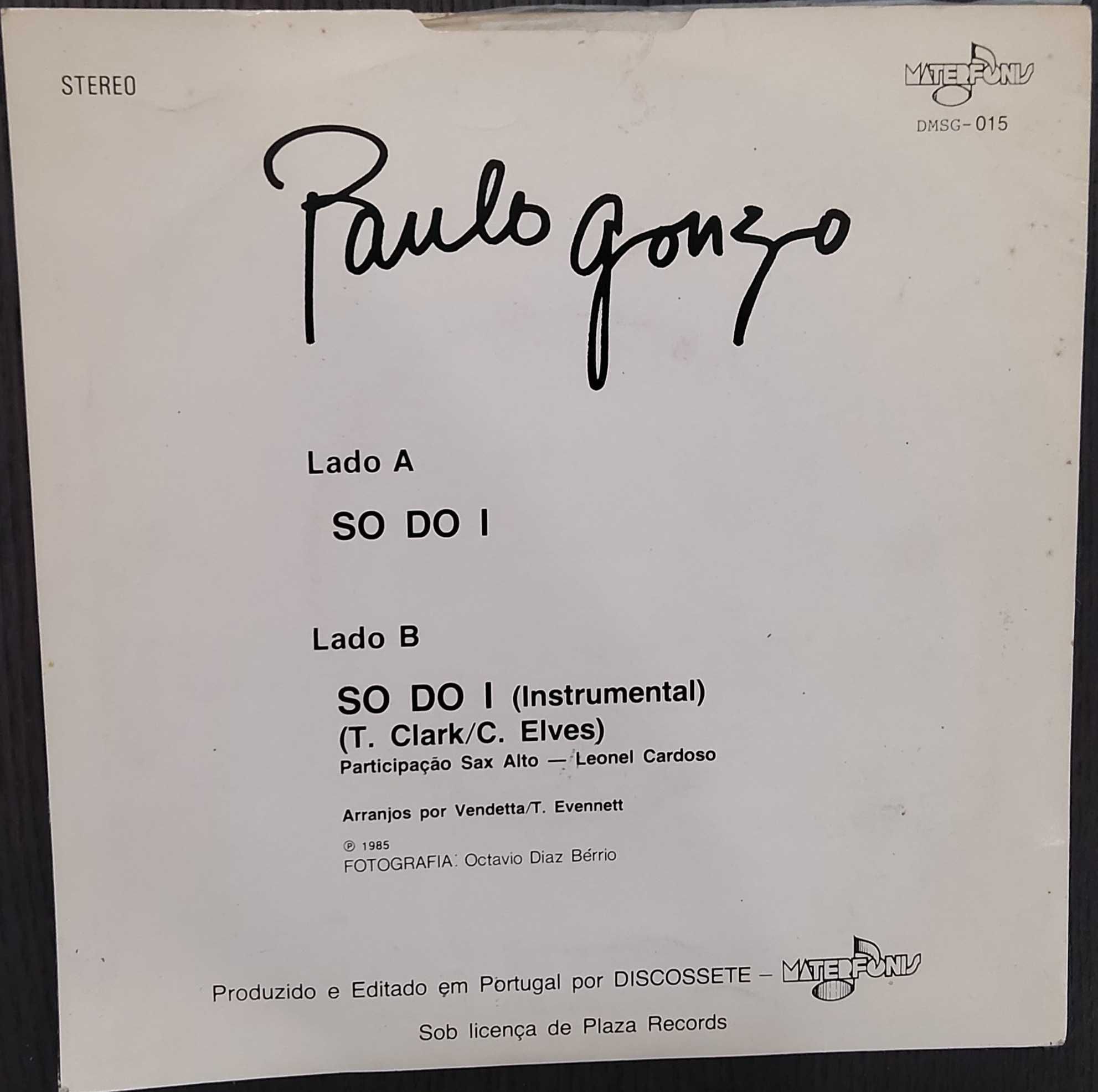 Vinil Single - Paulo Gonzo - So Do I
