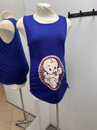 Niebieska bluzka z nadrukiem dla kobiet w ciąży roz.S