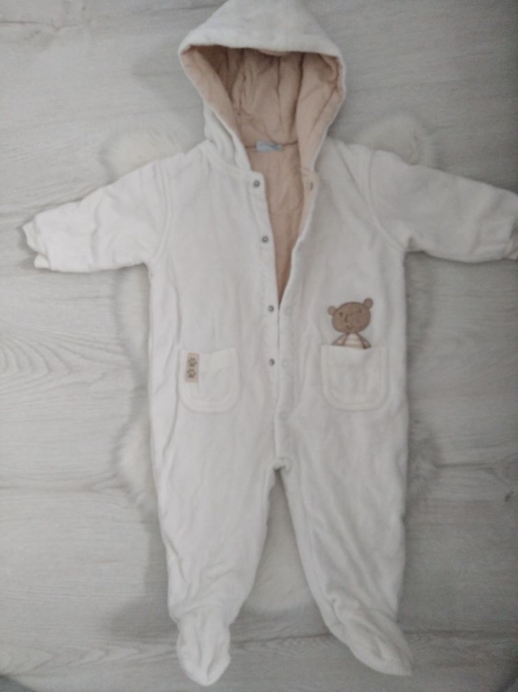 Piękny kombinezonik  74 unisex cieplutki polarowy na podszewce