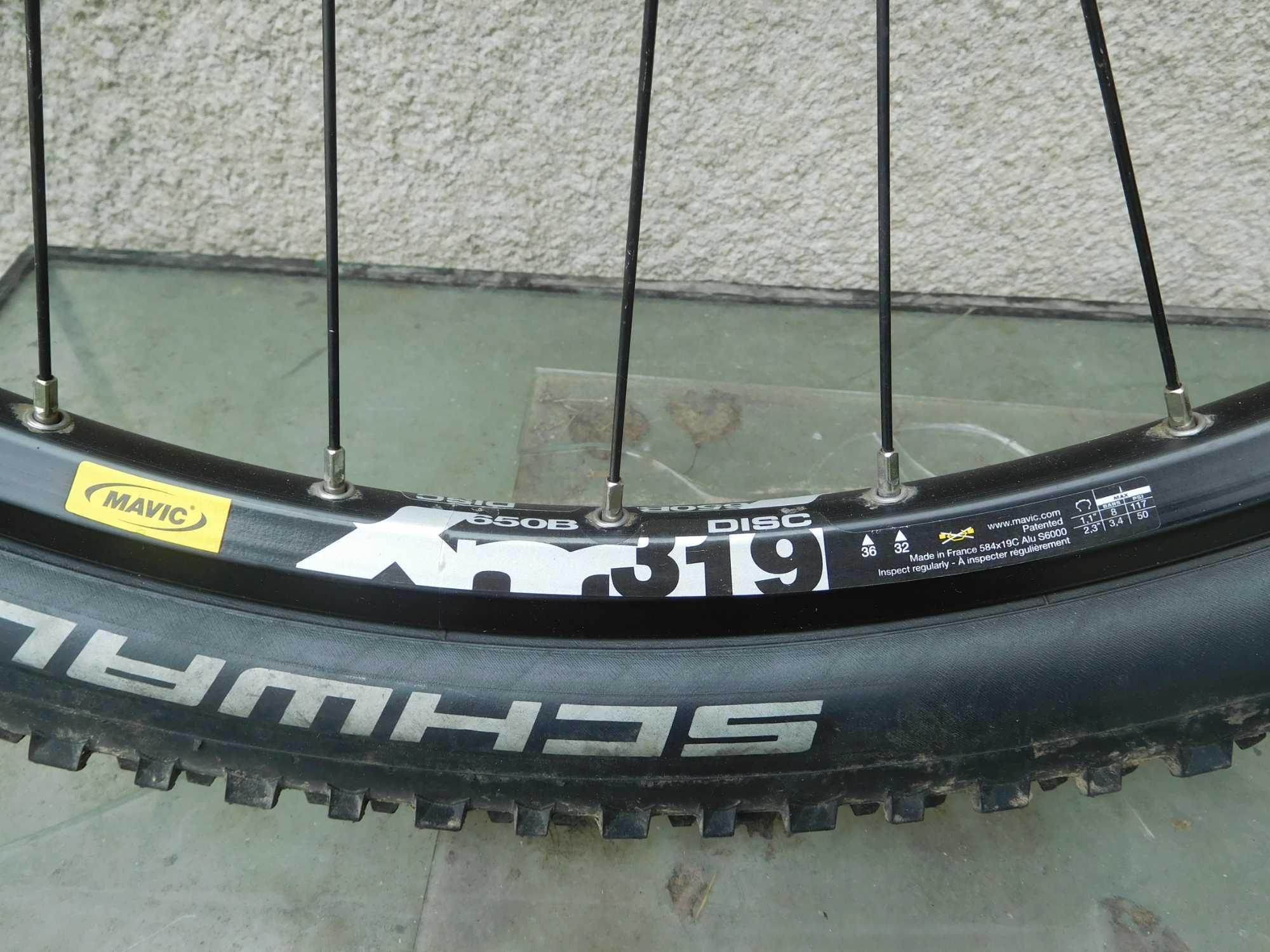 Kompletne koło 27,5 cala 650B Mavic XM319 kaseta, tarcza Shimano