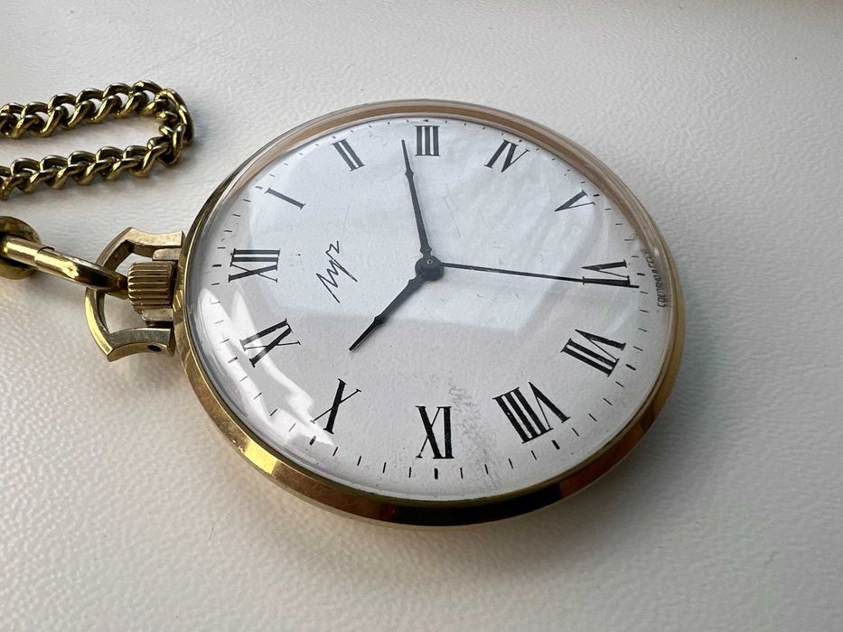 Часы карманные Луч позолоченные Au желтый мех 2209 СССР - не идут