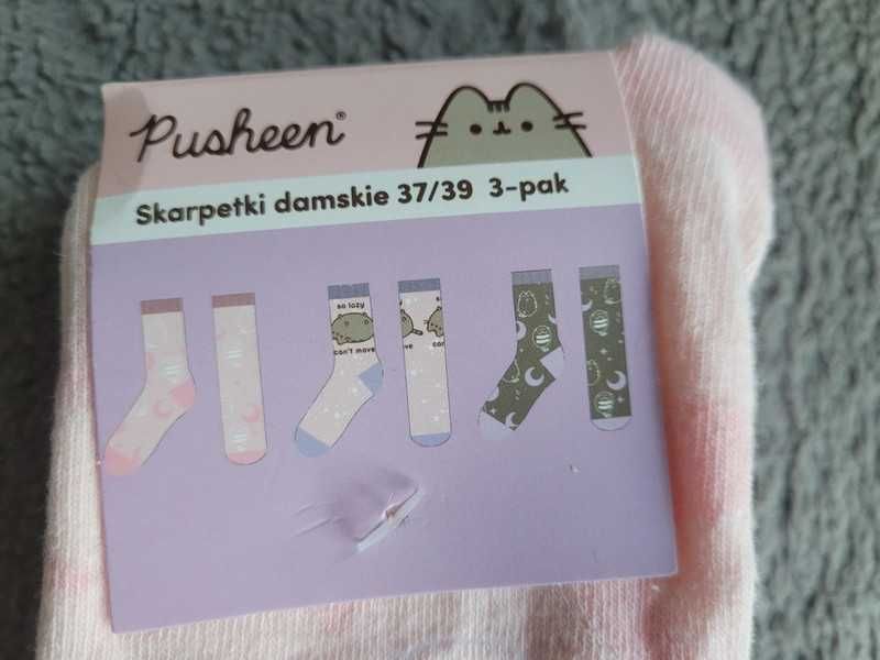 Skarpety damskie Pusheen rozm. 37-39 skarpetki komplet 3 pary kot koty