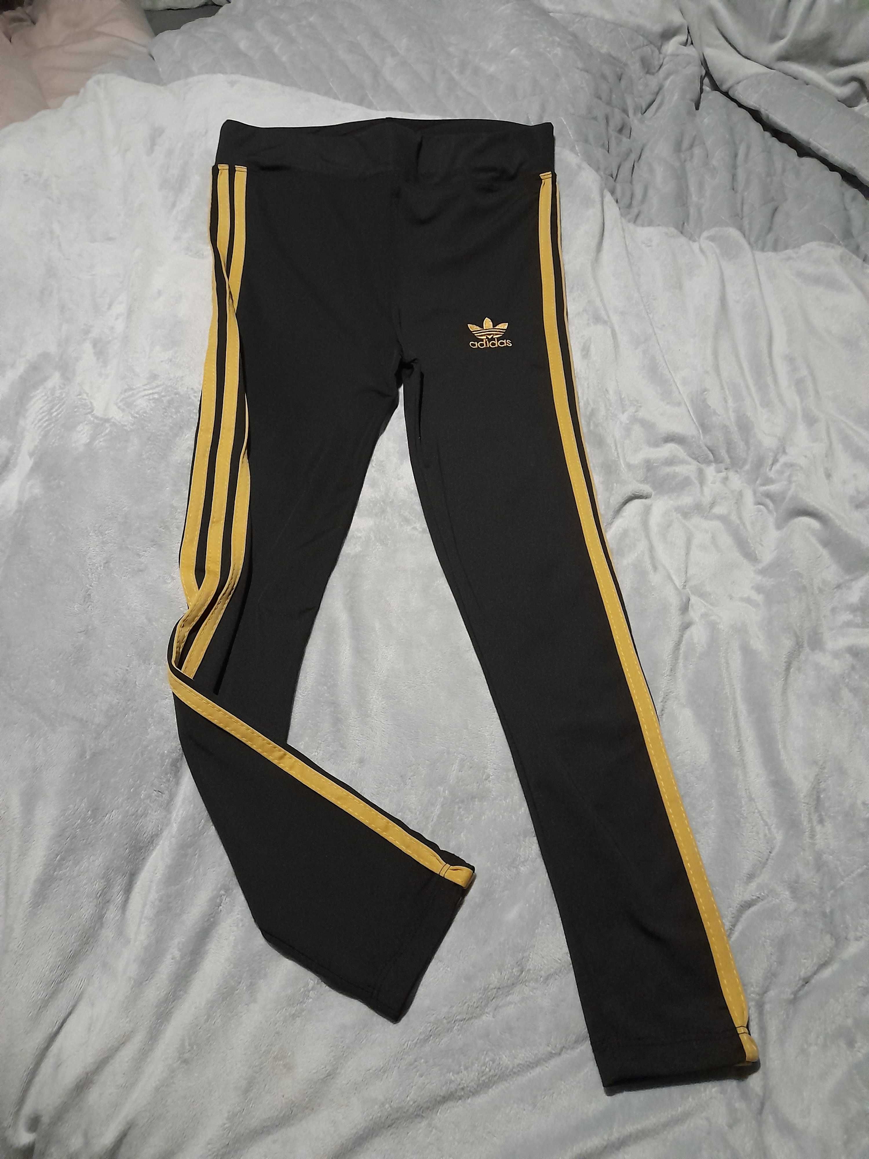 Leginsy damskie logowane Adidas r. M nowe czarne