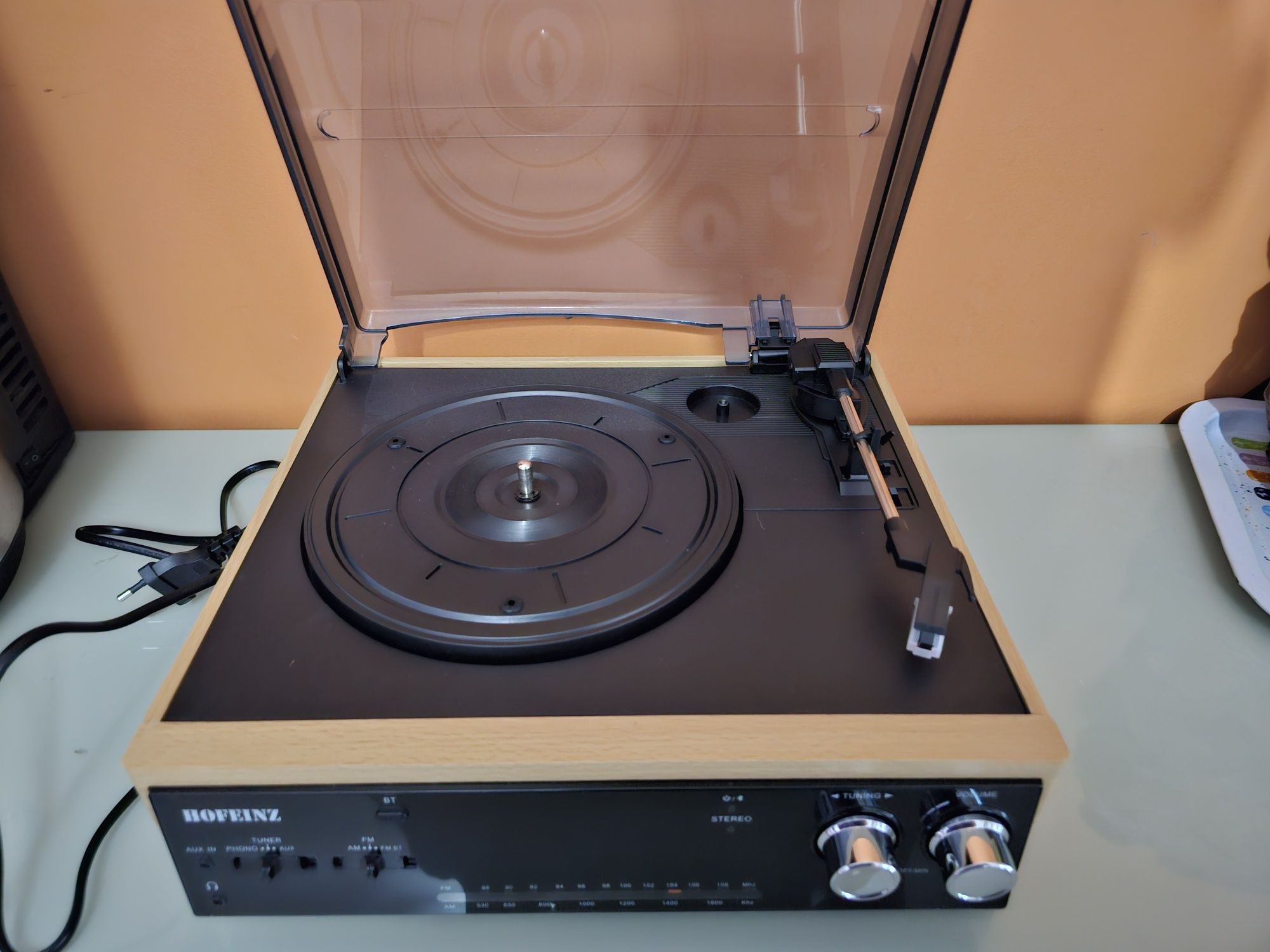 Toca-discos Hofeinz Saída Bluetooth, toca-discos com rádio, toca-disco