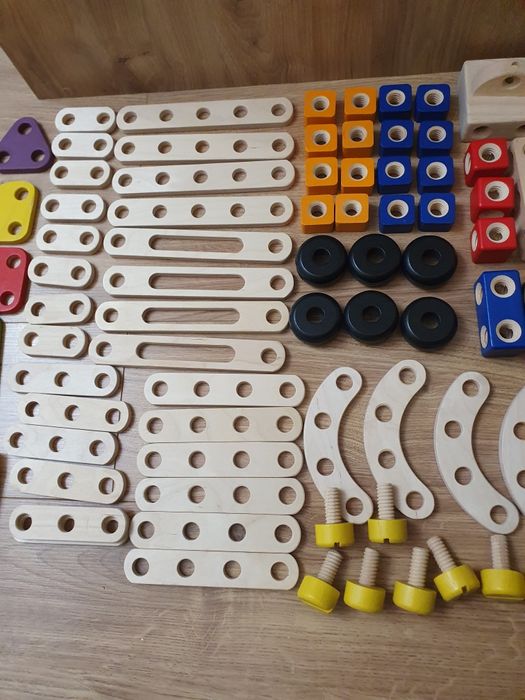 Klocki drewniane konstrukcyjne pintoy duży zestaw
