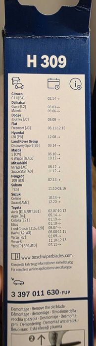 Wycieraczka tylna BOSCH H309