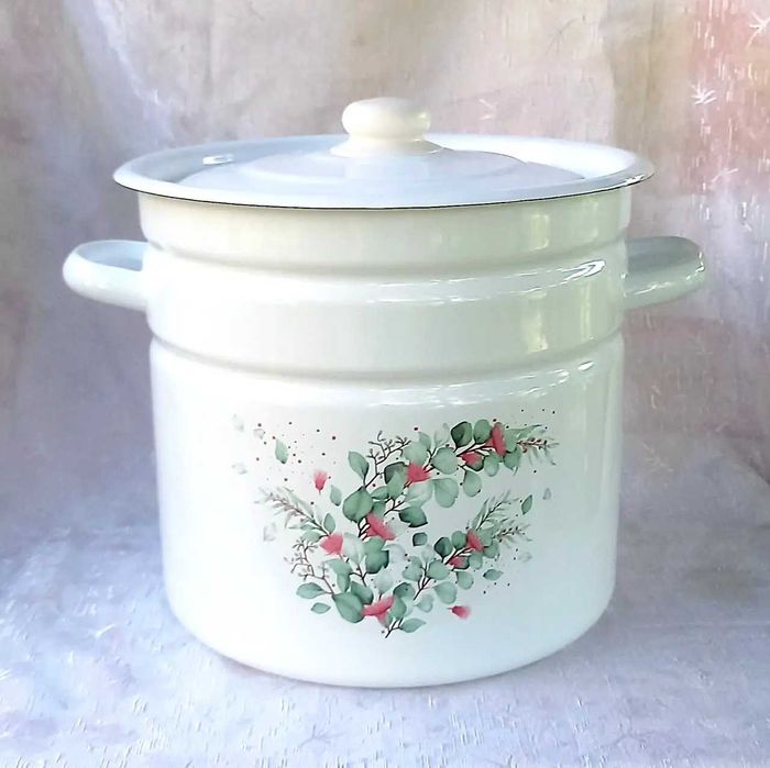 Каструля емальована Idilia (12 л), різні малюнки, НОВІ!