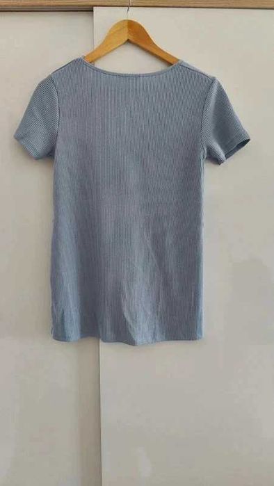 Camisola manga curta canelada Zara S 49% viscose