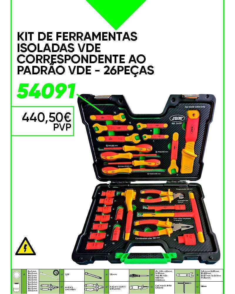 Mala de Ferramentas isolada 1000V 26 Peças