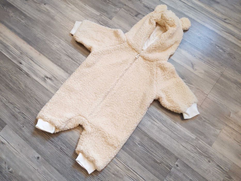 Теплий чоловічок комбінезон тедді little fox 56-62 см