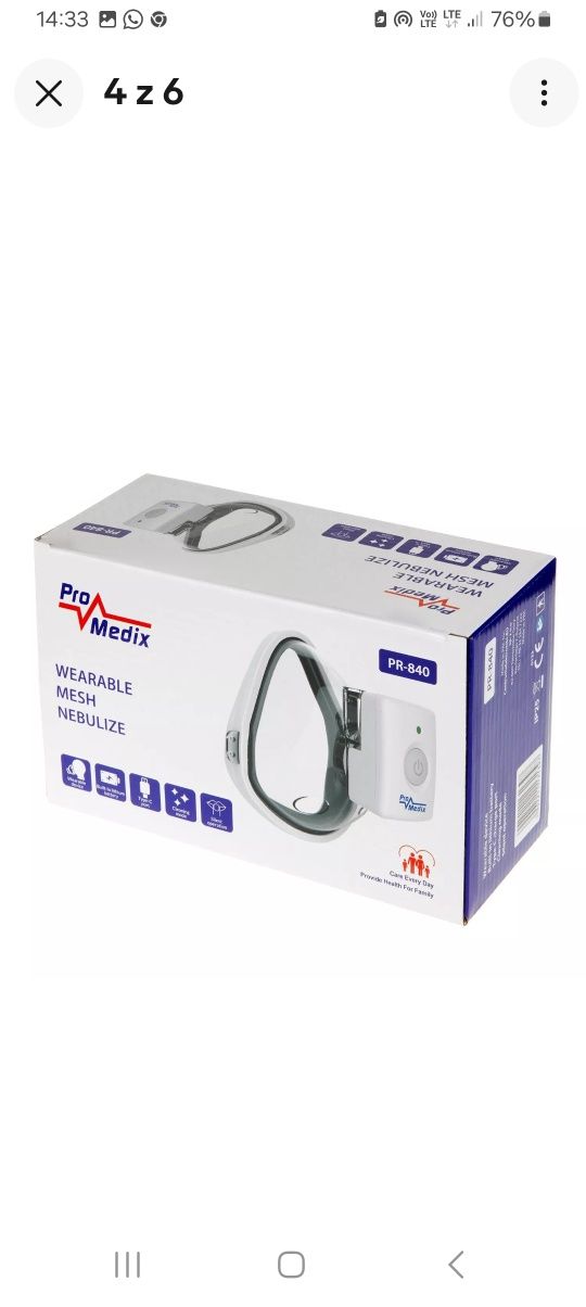 Promedix Przenośny inhalator Zestaw inhalatorów Maski dla dzieci i dor