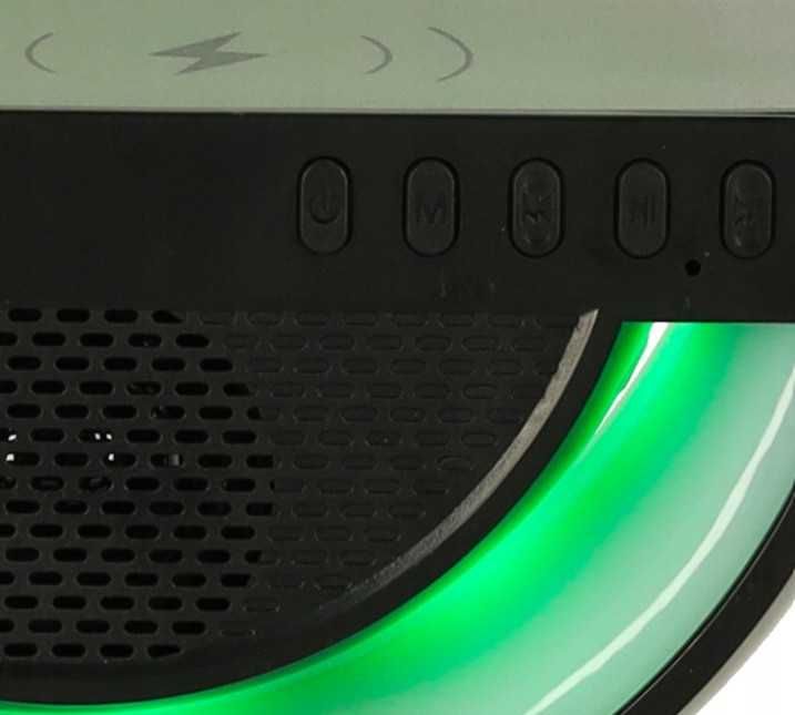 Lampka Led RGB Gamingowa Ładowarka Indukcyjna Głośnik Bluetooth Czarna