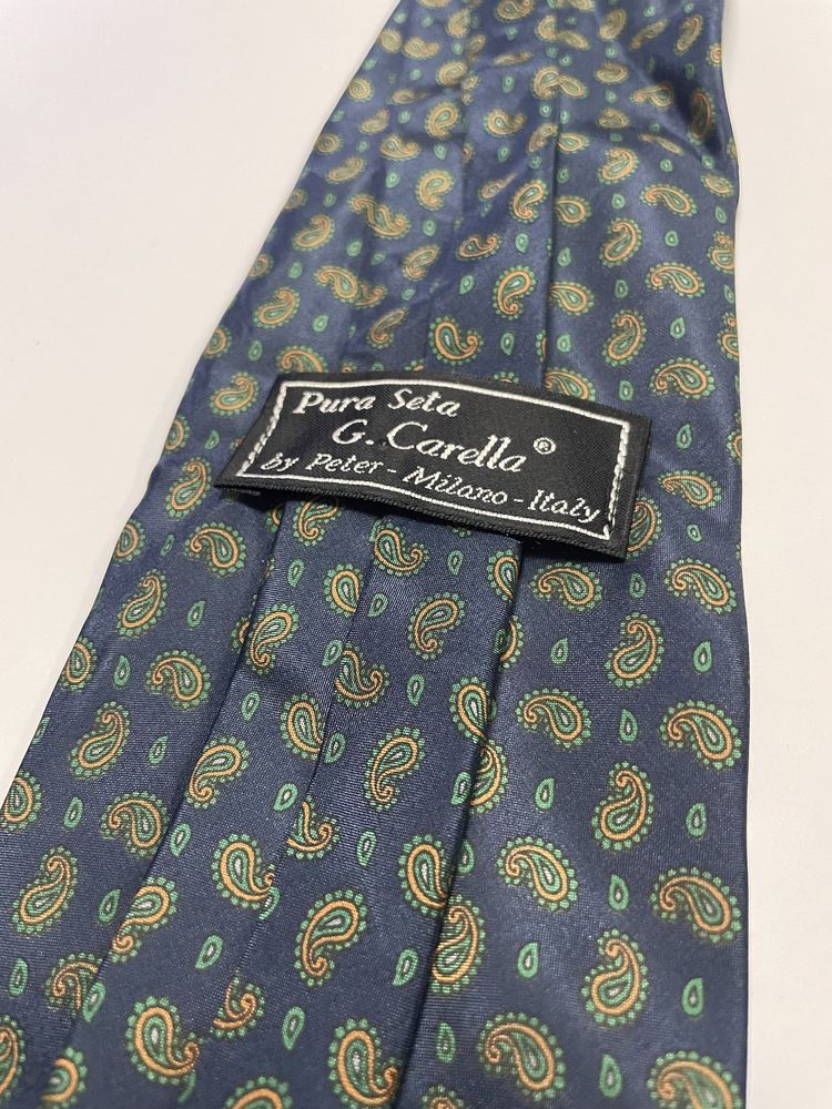 Krawat męski 100% jedwab Pura Seta G.Carella by Peter -Milano-Italy