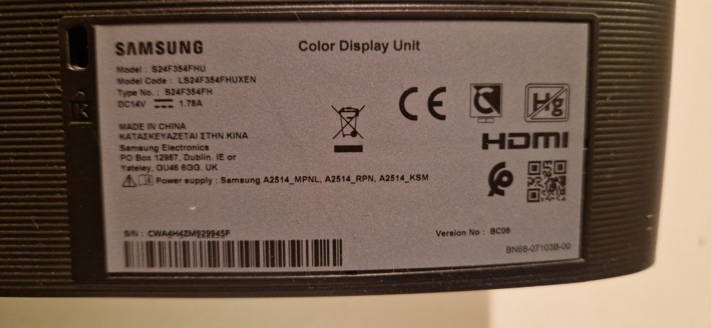 Monitor SAMSUNG S24F354FHU 24" 1920x1080px 4 ms