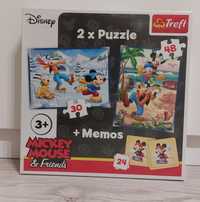 Puzzle trefl disney 30 48 + gra memo muszka miki mickey