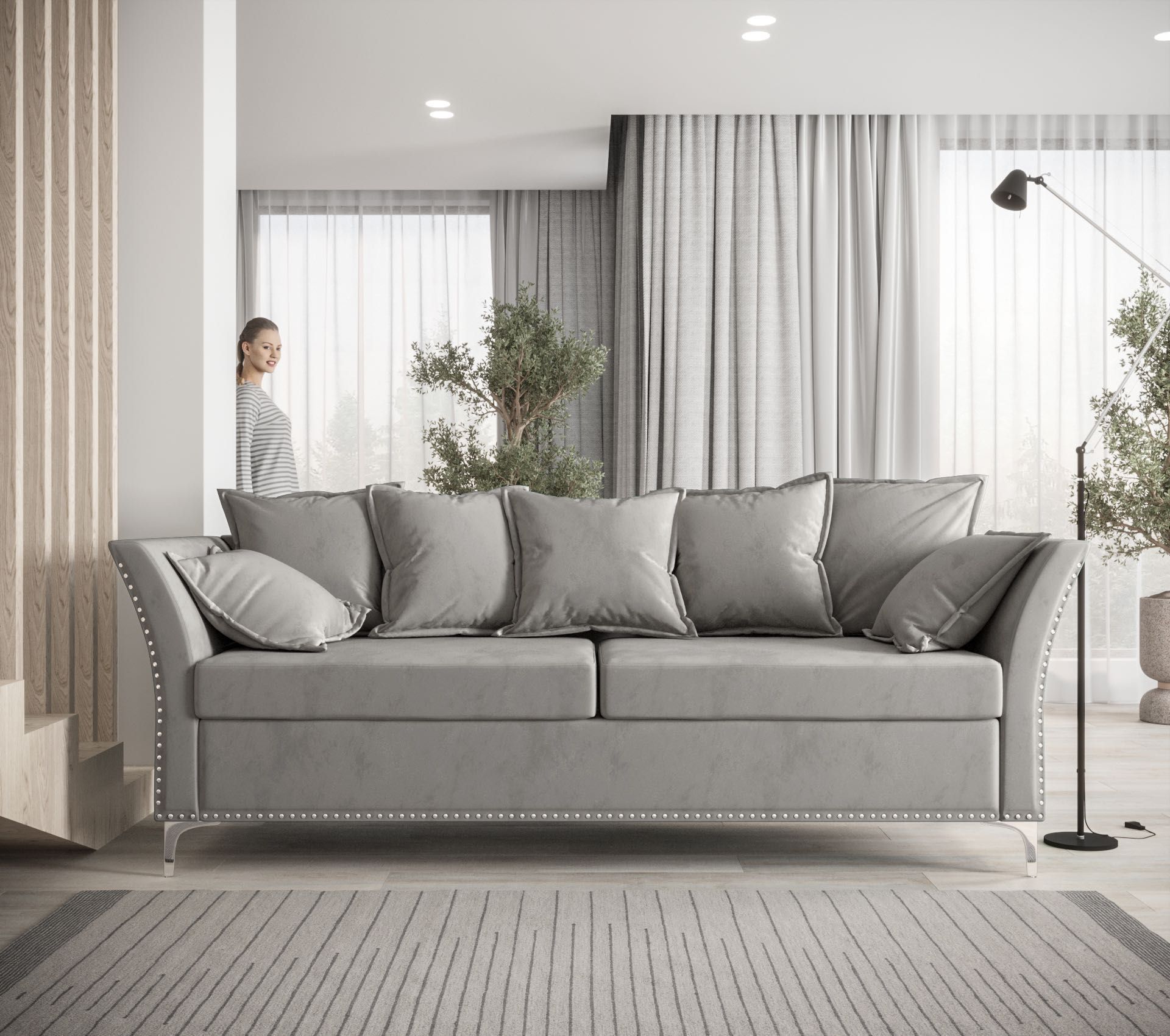 Sofa Kanapa Rodos Pinezki Glamour EN Meble