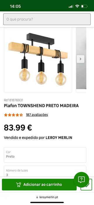 Plafon Lustre de teto pendente