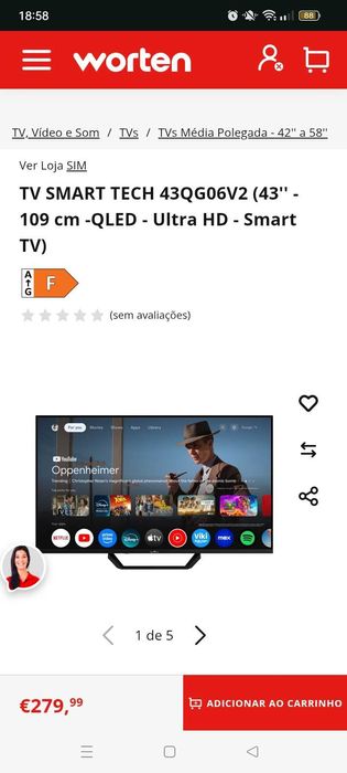 Televisão 43 " Smart Tech