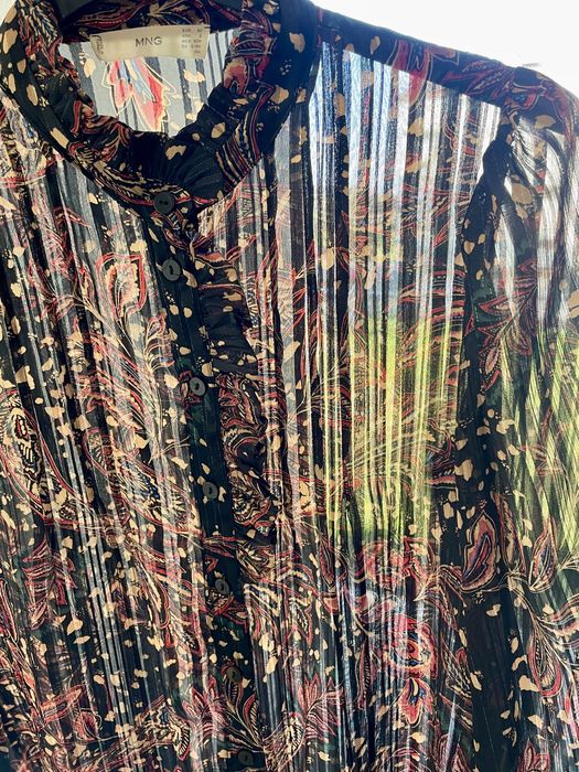 Vestido ou túnica colorida com fios brilhantes (Mango, tamanho XS)