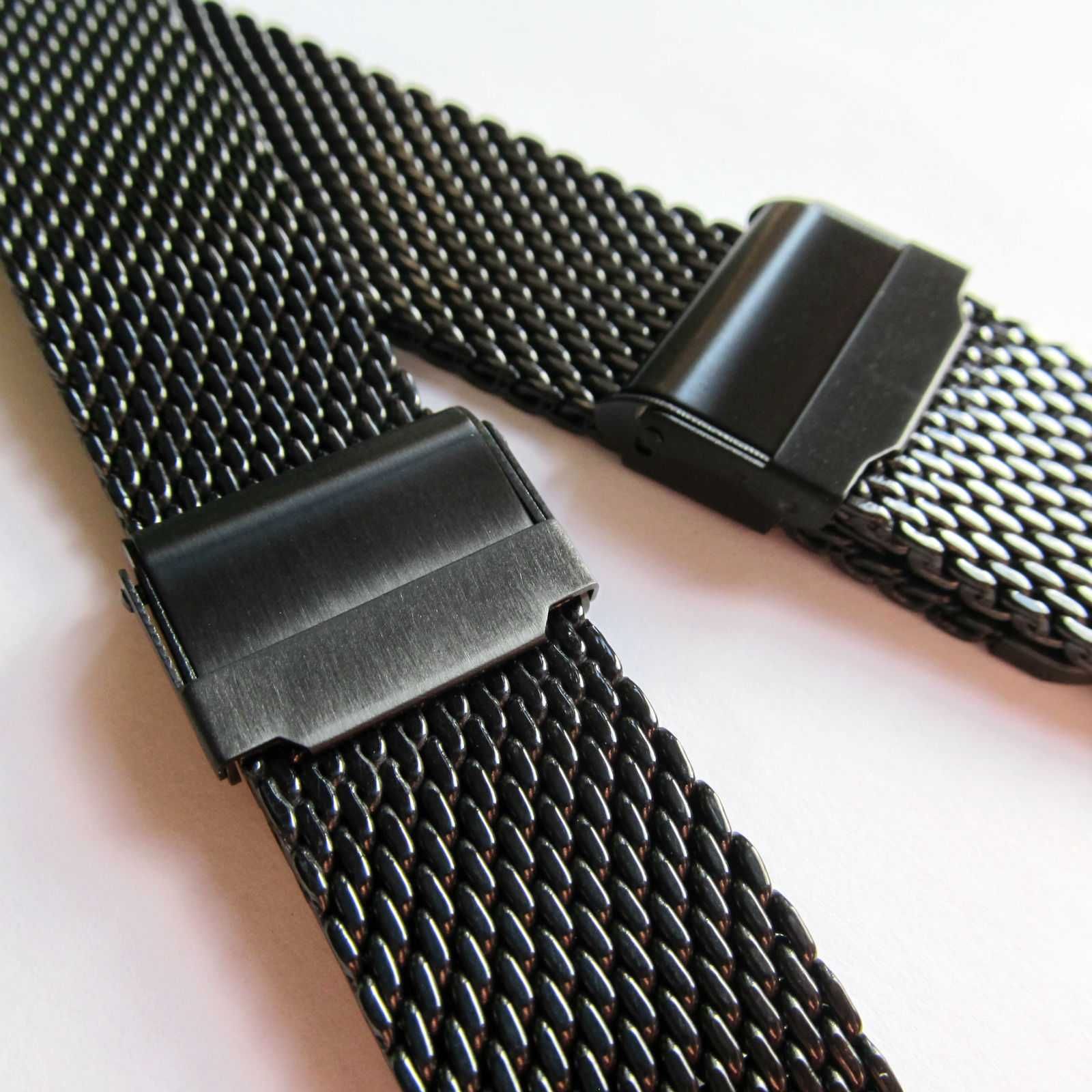 Bransoleta mesh czarna pvd milano 18 20 22 i 24mm