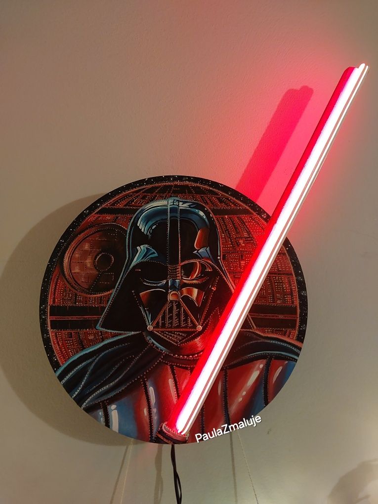 Darth Vader, Obraz , Lampa , Neon ,Miecz