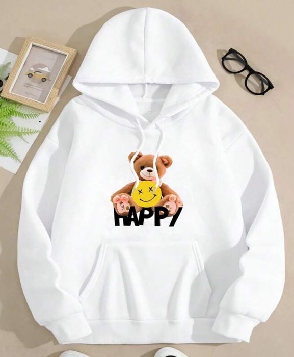 Sweat com capuz "HAPPY" - Tamanho S(Nova)