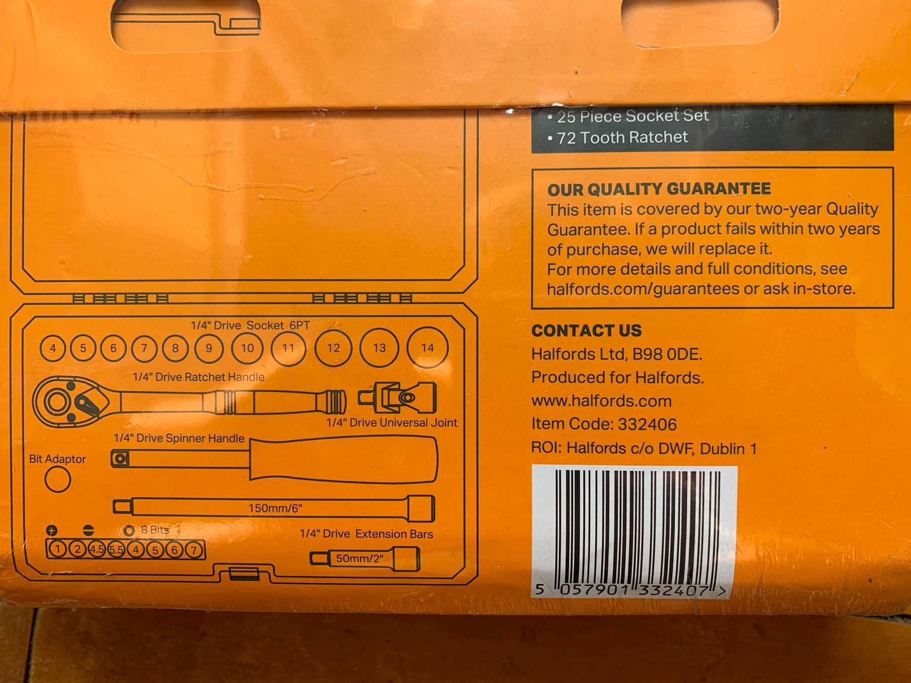 Набор метрических головок Halfords 21 шт. 3/8" дюйма и 1/4" из 25 шт