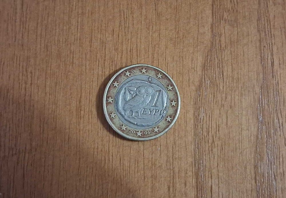1 euro raro da grecia com coruja