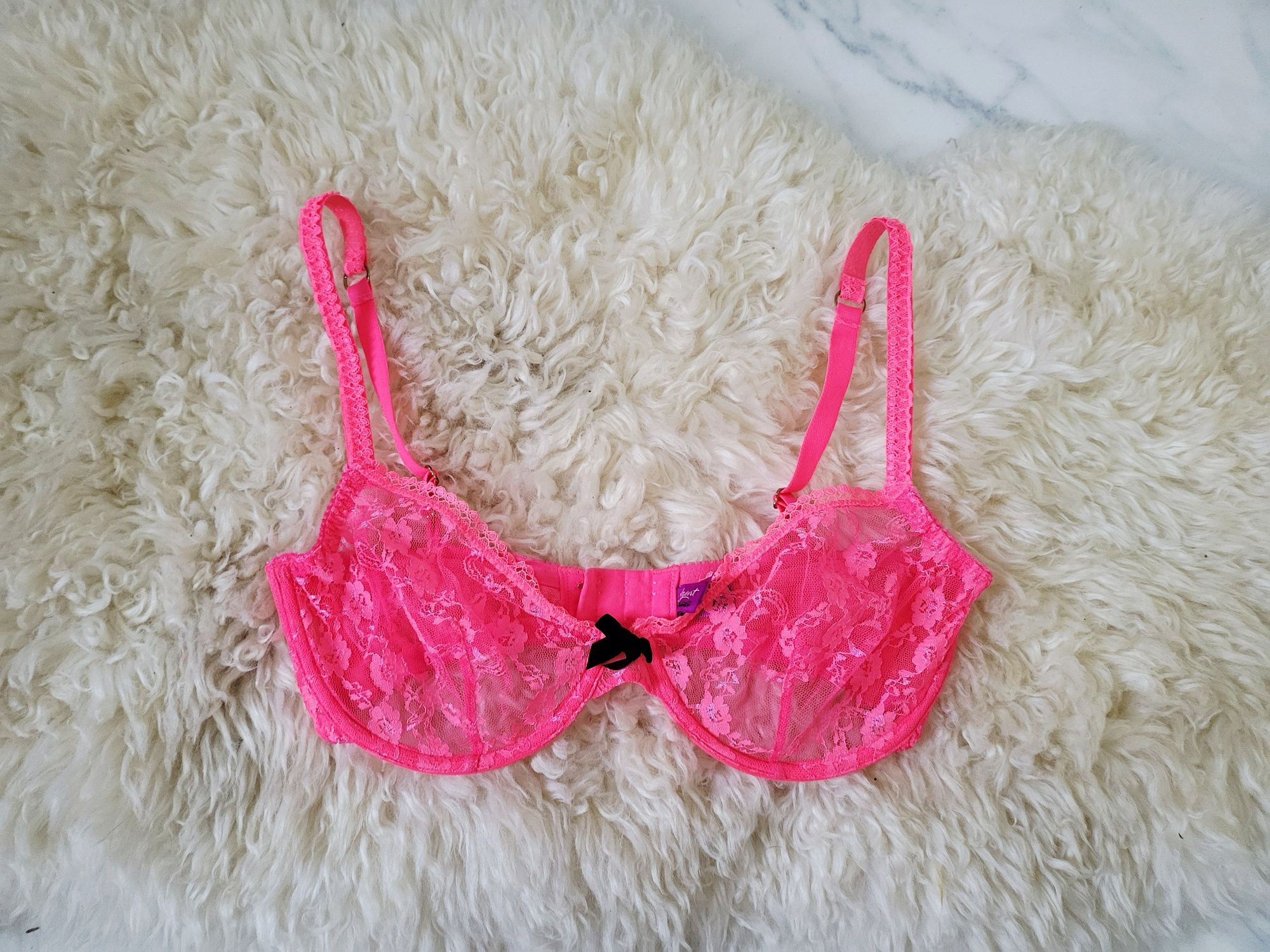Agent Provocateur Sexy różowy neonowy koronkowy stanik 70E