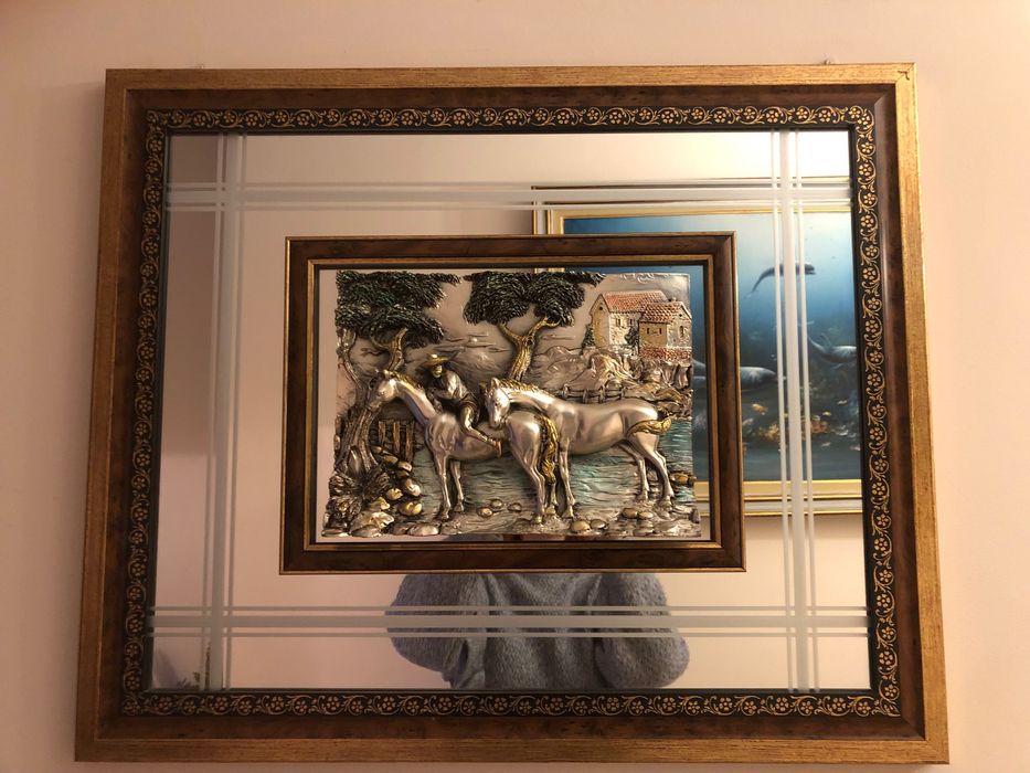 Quadro em prata para sala estar