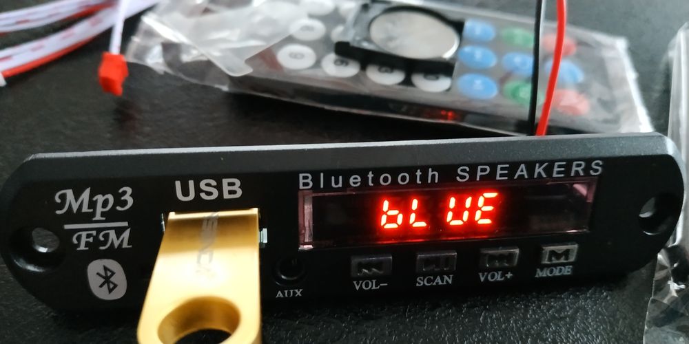 ОРИГІНАЛ Bluetooth 5-15V модуль, USB/MP3/AUX та приймач FM СИНЯ ПЛАТА