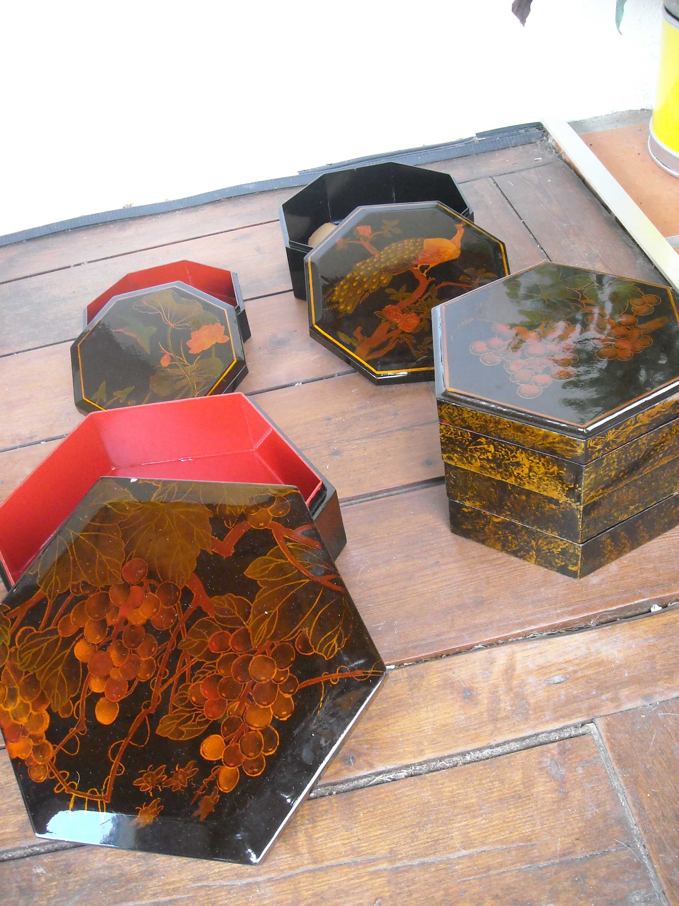 Cestos e caixas vintage estilo chines guarda joias decoraçao Novo
