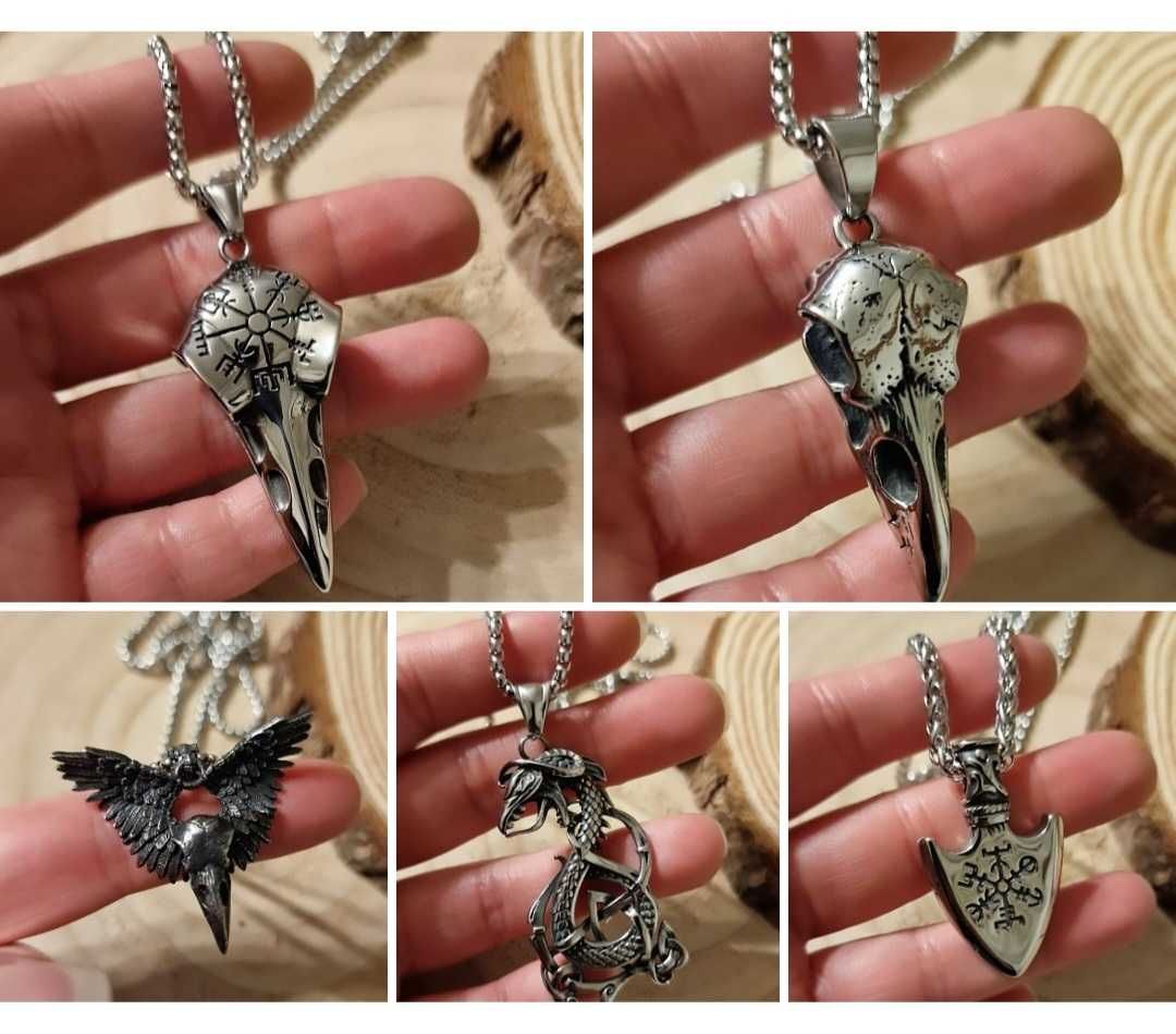 -25% fios colares necklaces amuletos vikings runas corvo arvore vida