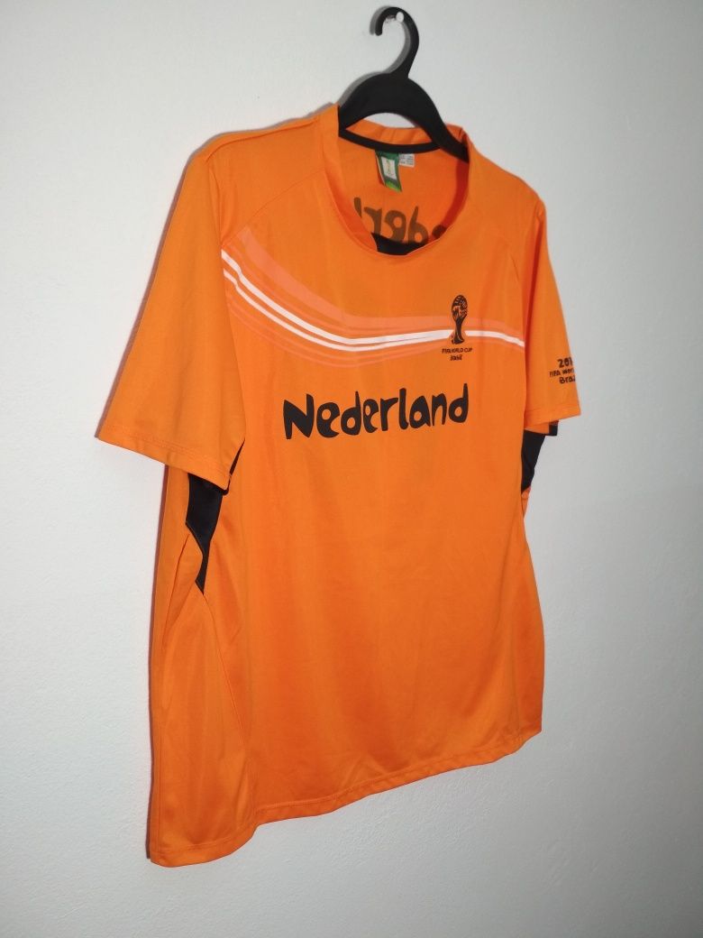 FIFA Nederland Word Cup Brasil 2014 pomarańczowy t-shirt XL