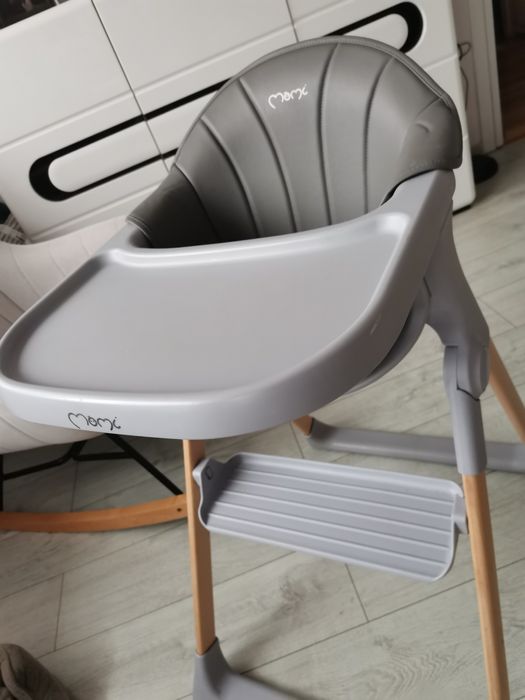 Krzesełko do karmienia SKŁADANE. Momi Kala. Szare.
