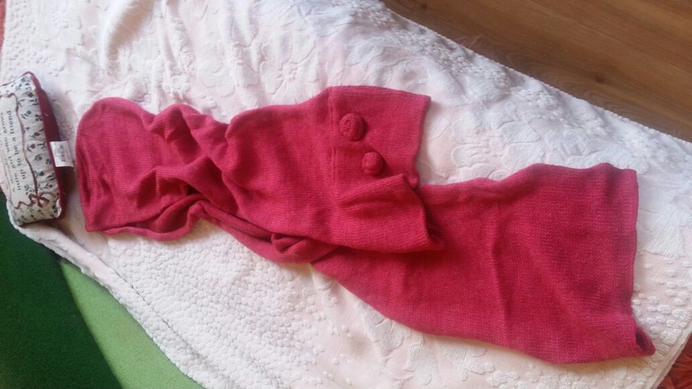 Шарф- капюшон Капор шерстяной вязаный