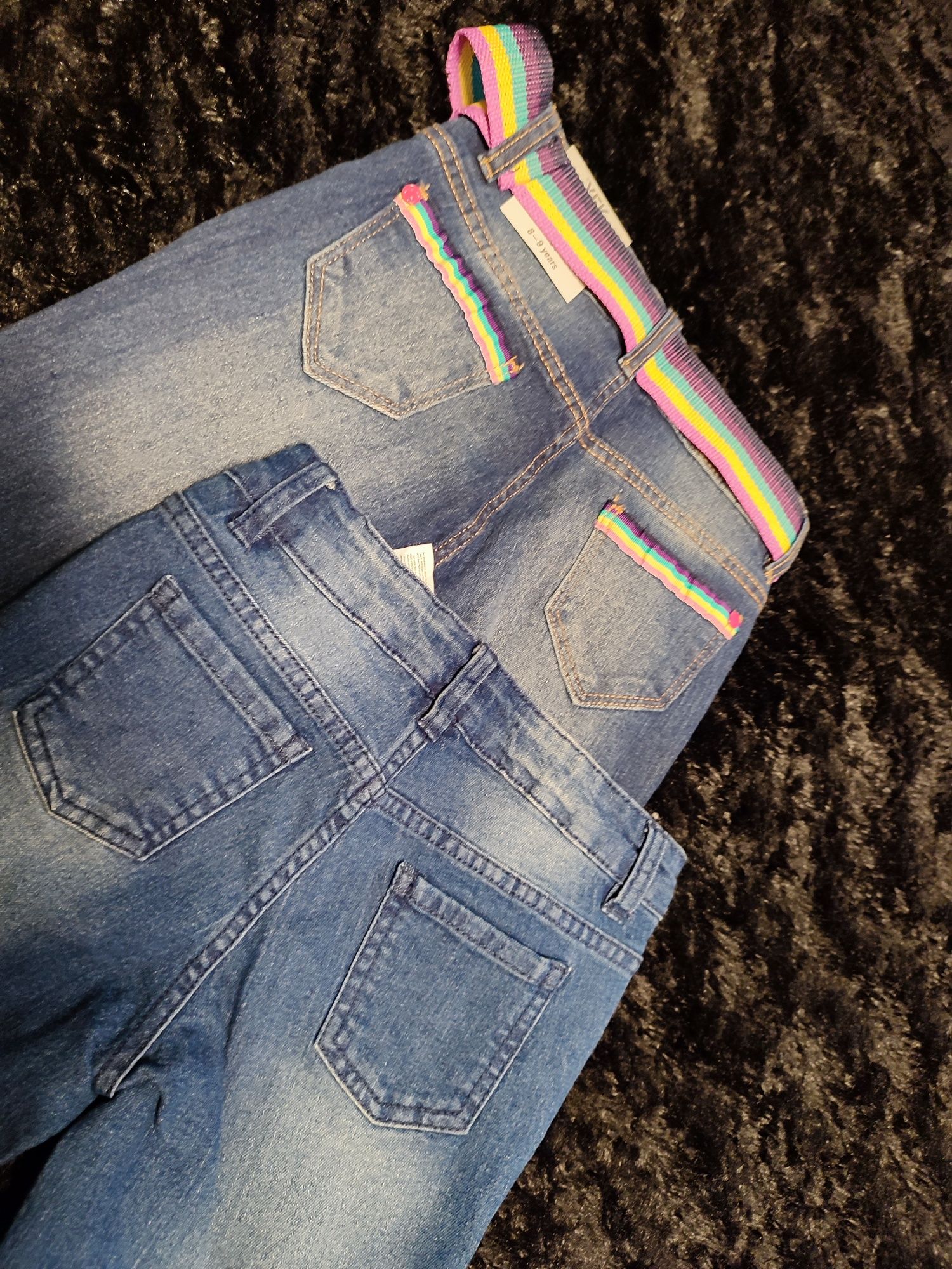 16. Śliczne spodnie jeans 2szt NOWE r.134