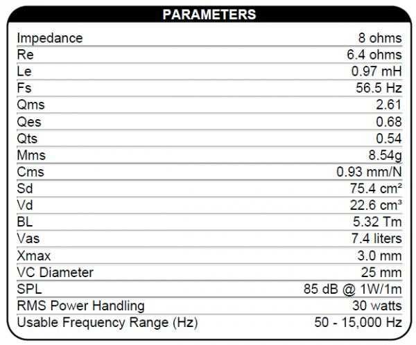 Głośnik niskotonowy Dayton Audio DA135-8 8Ohm aluminium