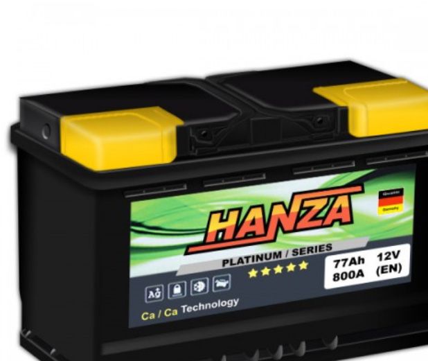 Автомобільний акумулятор HANZA PLATINUM (6 CT-77) 77AH-800AEN R+